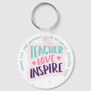 Chaveiro TEACHER LOVE INSPIRE Personalized Gifts Under $4