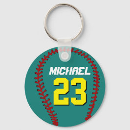 Chaveiro Teal Baseball Keychain para fãs ou atletas desport