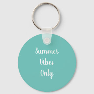 Chaveiro Teal Bonito com Víblias de Verão apenas em Branco