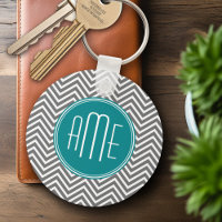Teal Charmala Chevrons Monograma Personalizado