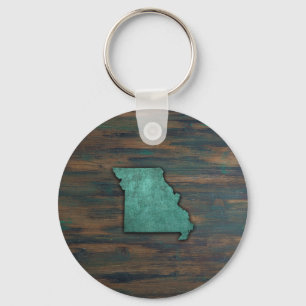 Chaveiro Teal da Forma do Estado do Missouri