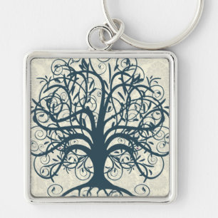 Chaveiro Teal Swirl Tree