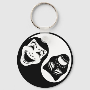 Chaveiro Teatro Yin Yang Design - Máscaras de Comédia e Tra