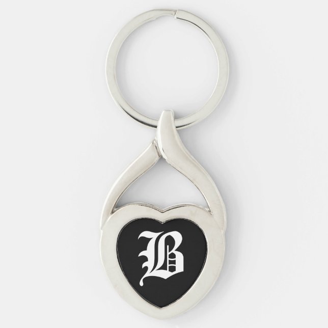 Chaveiro Tecla "B" Black Heart (Frente)
