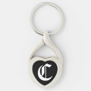 Chaveiro Tecla "C" Black Heart