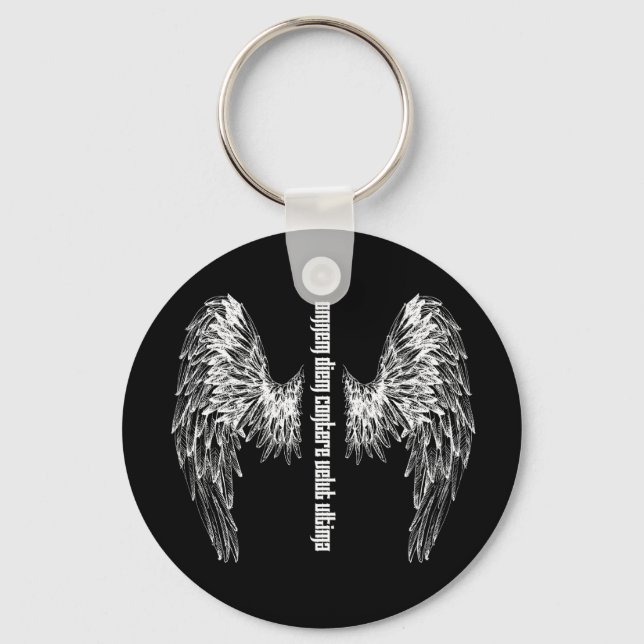 Chaveiro Tecla de botão preto básica da tatuagem de Donovan (Frente)