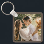 Chaveiro Tecla de Foto de Noiva Elegante Moderna e Casament<br><div class="desc">Chaveiro de Foto de Noiva Elegante Moderna e Casamento de Groom</div>