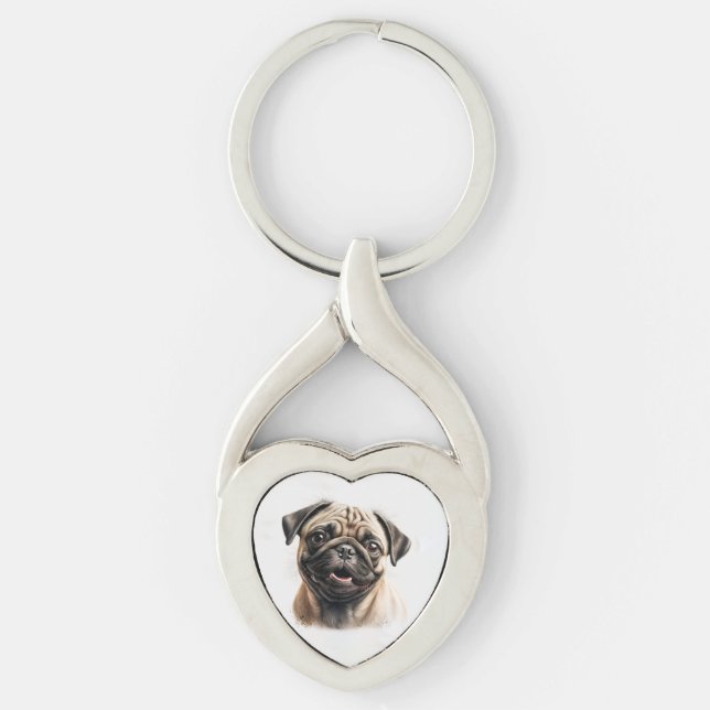 Chaveiro Tecla de Foto Simples e Elegante de Pet Chic Repro (Frente)