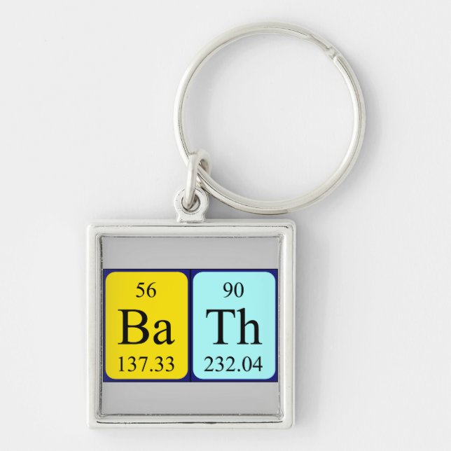 Chaveiro Tecla de mesa periódica do banho (Frente)