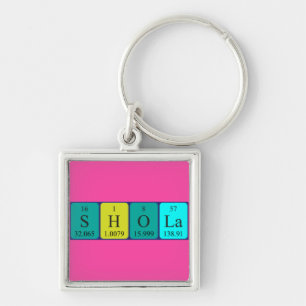 Chaveiro Tecla de nome de mesa periódica Shola