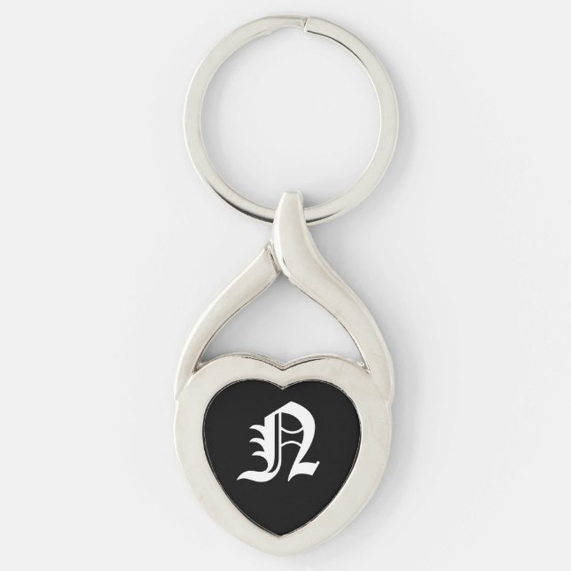 Chaveiro Tecla "N" Black Heart (Frente)