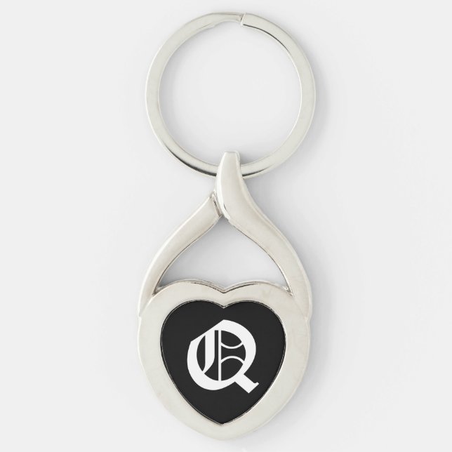 Chaveiro Tecla "Q" Black Heart (Frente)