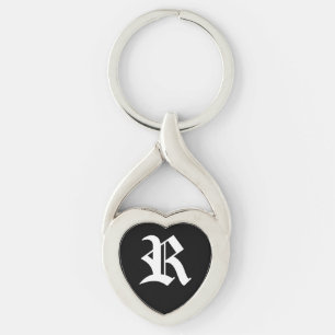 Chaveiro Tecla "R" Black Heart