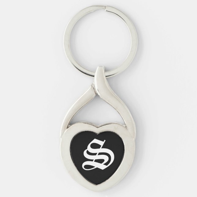 Chaveiro Tecla "S" Black Heart (Frente)