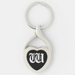 Chaveiro Tecla "W" Black Heart