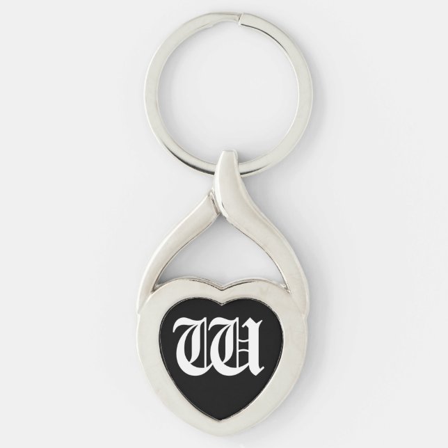 Chaveiro Tecla "W" Black Heart (Frente)