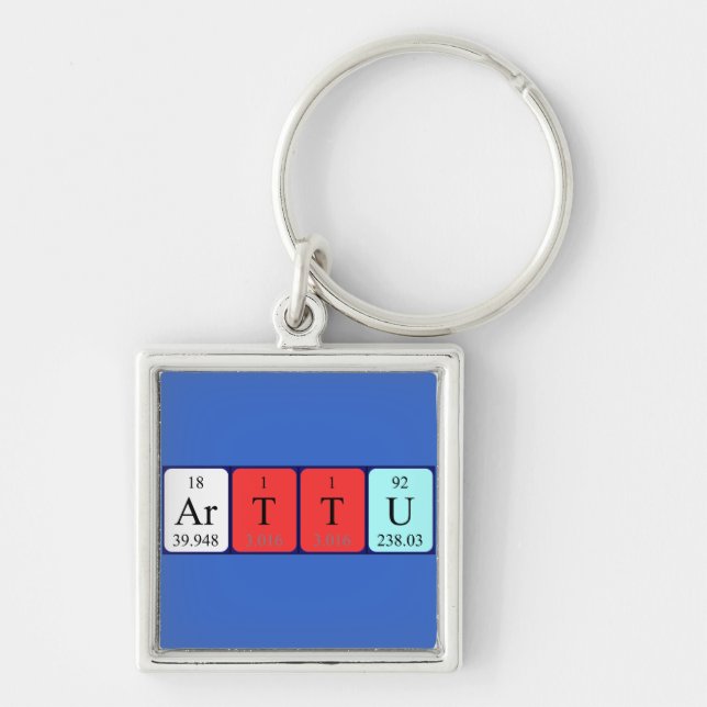 Chaveiro Teclado com nome de mesa periódico Arttu (Frente)