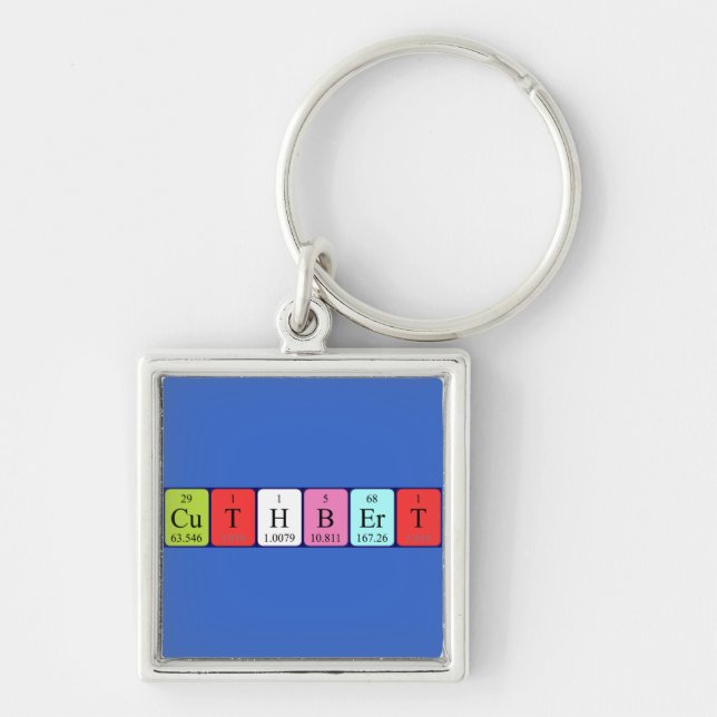Chaveiro Teclado de nome de mesa periódica Cuthbert (Frente)