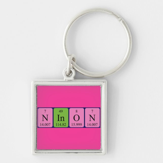 Chaveiro Teclado de nome de mesa periódica Ninon (Frente)