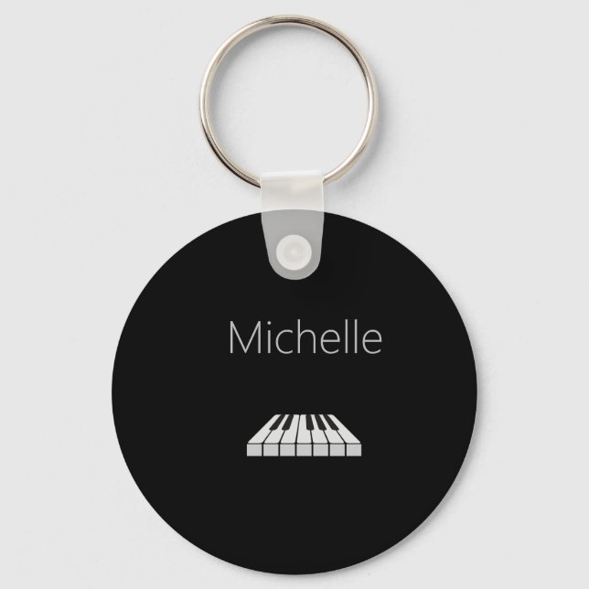 Chaveiro Teclado de Piano e Pingente de Notas Musicais (Frente)