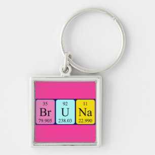 Chaveiro Teclado do nome da mesa periódica do Bruna