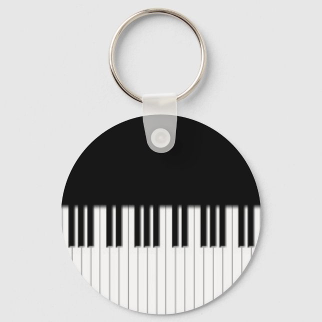 Chaveiro Teclado - Teclas do teclado do Piano preto branco (Frente)