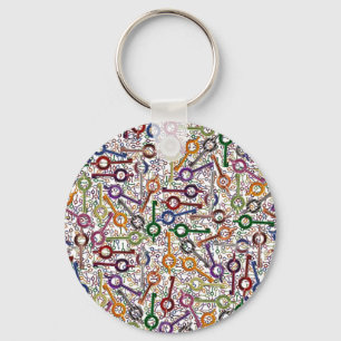 Chaveiro Teclas de algema multicolores da polícia fina linh