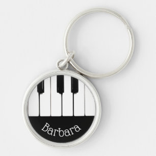 Chaveiro Teclas de Piano Personalizadas, Pretas e Brancas