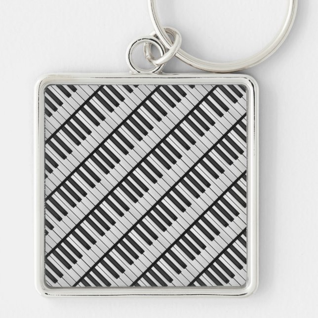 Chaveiro Teclas de Piano Preto e Branco (Frente)