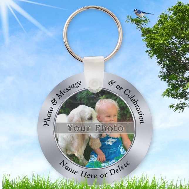 Chaveiro Teclas personalizadas baratas, sua FOTO e TEXTO (Photo keychains. Photo bag tags or personalized party favors for birthday, wedding, anniversary.)