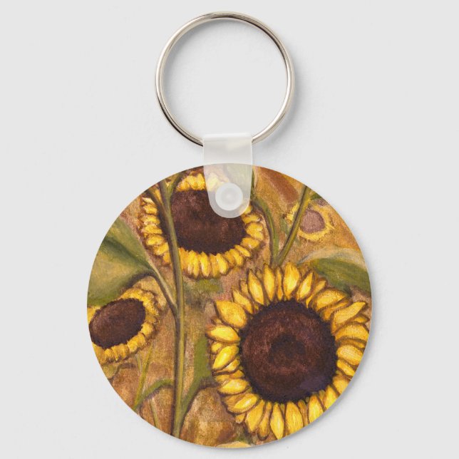 Chaveiro Teclas Sunflower Cadeias Cheerful Yellow Flower Gi (Frente)