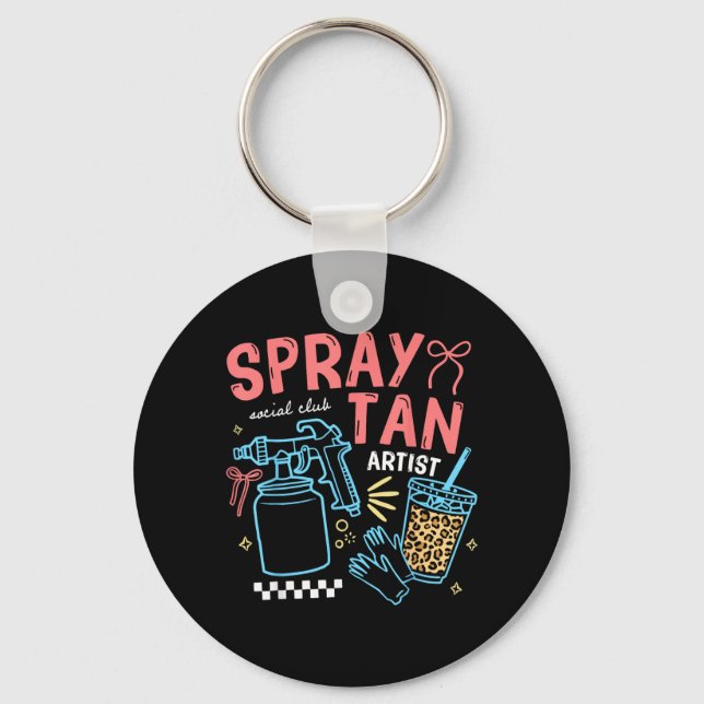Chaveiro Técnico de Spray Tan Artístico Retro Salão de Bele (Frente)