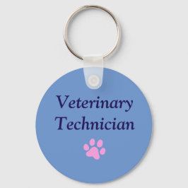 Chaveiro Técnico Veterinário/Pata Rosa/ Azul