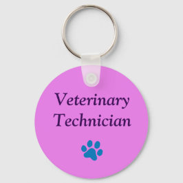 Chaveiro Técnico Veterinário/Pegada de Pata Azul/Rosa