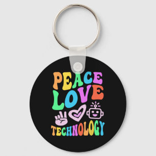 Chaveiro Tecnologia Vintage Peace Love