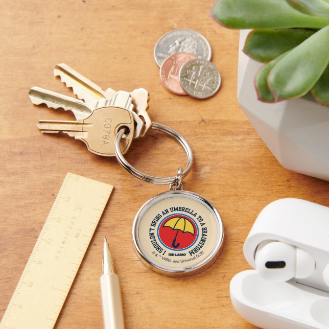 Chaveiro Ted Lasso | Não deve trazer guarda-chuva para a te (Mesa)