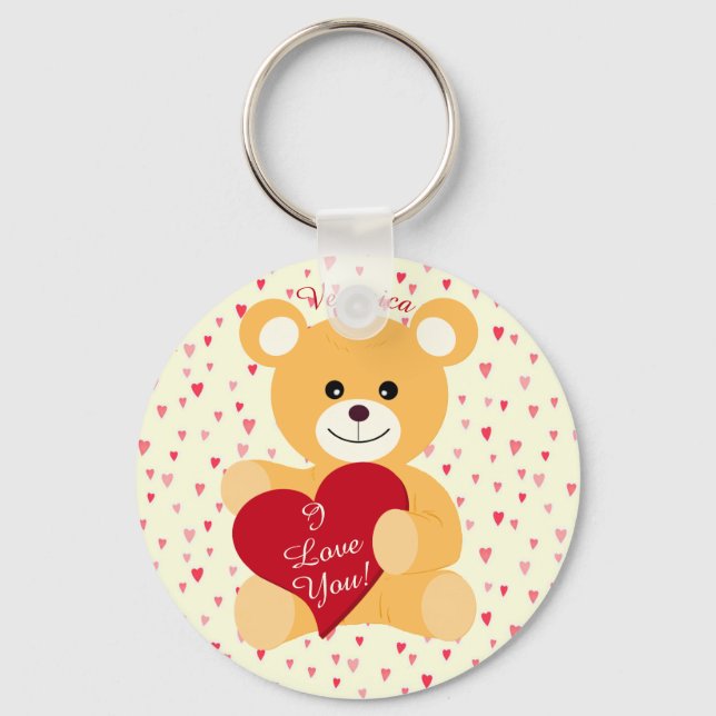 Chaveiro Teddy Bear "I Love You!" Valentine's Day Keychains (Frente)