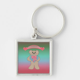 Chaveiro Teddybear com corações
