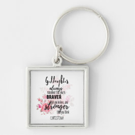 Chaveiro Teenage GODDAUGHTER Motivational Quote Floral