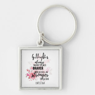 Chaveiro Teenage GODDAUGHTER Motivational Quote Floral