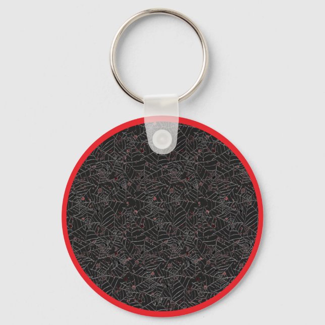 Chaveiro Teia de Aranha Assustadora de Halloween (Frente)