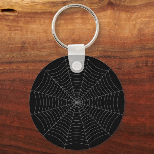 Chaveiro Teia de aranha cinza preto padrão de Halloween
