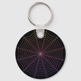 Chaveiro Teia de aranha preta roxa laranja padrão de Hallow