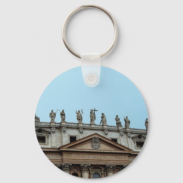 Chaveiro Telhado de Rua. Basilica de Peter em Roma, Itália (Frente)