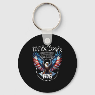 Chaveiro tema de águia de design de bandeira americana patr