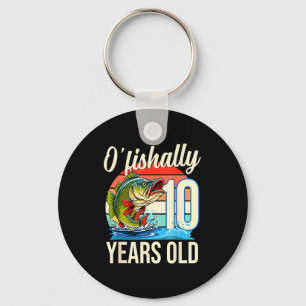 Chaveiro Tema de aniversário de pesca de 10 anos 'O'fishall