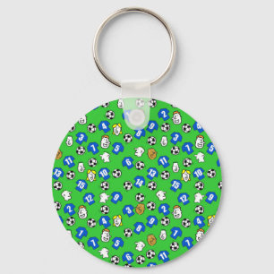 Chaveiro Tema de futebol com camisas de azul