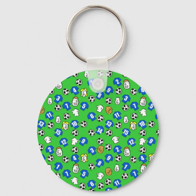 Chaveiro Tema de Futebol com Camisas em Azul (Frente)