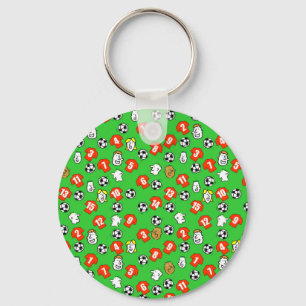 Chaveiro Tema de Futebol com Camisas em Vermelho