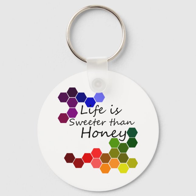 Chaveiro Tema De Mel Com Palavras Positivas (Frente)